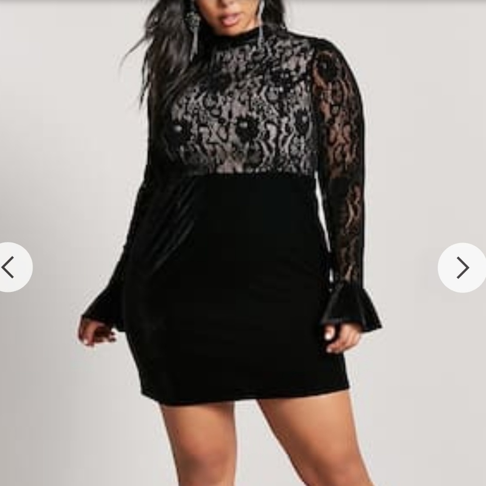 Velvet and lace dress